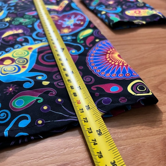 Men's Shirt Casual Tops Colorful Nightclub Blouse Long Sleeve Large - Picture 4 of 5